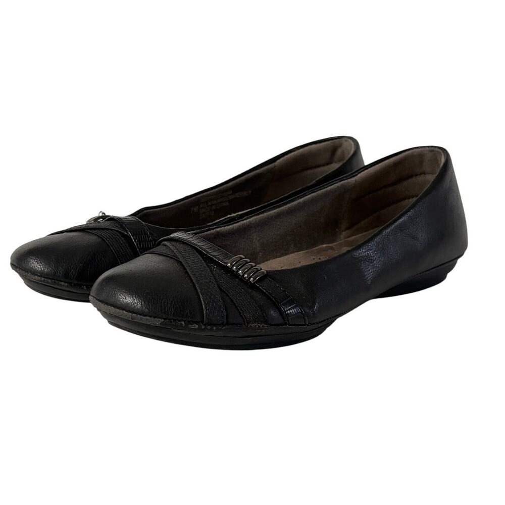 EUROSOFT Shaina Black Ballet Flat Comfort Shoe | 7